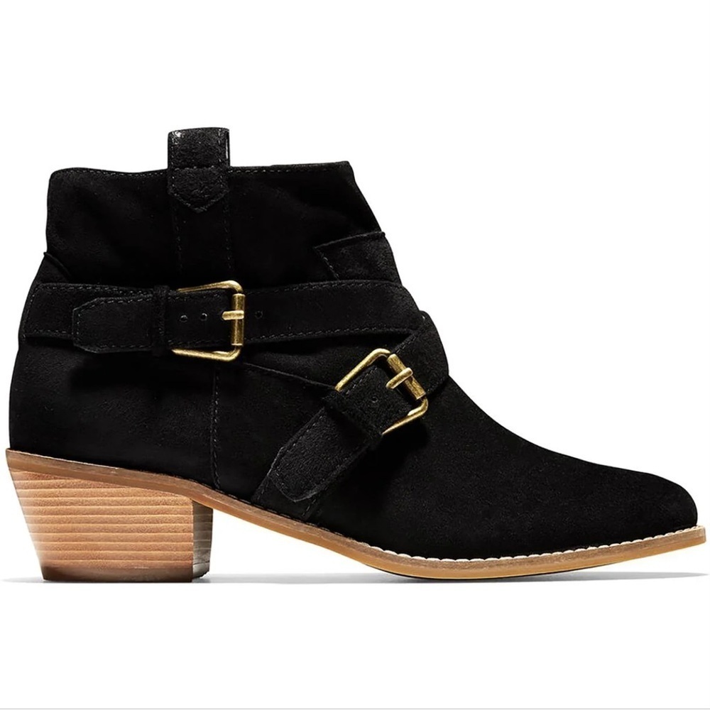 🌻Cole Haan Black Ankle Boots With Buckles